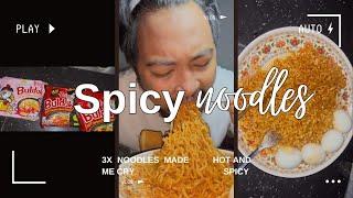 Got sick, so i decided to eat spicy 3x noodles/ made me sweat out and well. #dailylifevlog #yotube