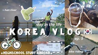 KOREA VLOGhan river, picnic, seoul tower|black in korea + H.S study abroad ep. 5