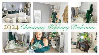 2024 Christmas Decorate with Me | Primary/Master Bedroom | Green & Gold