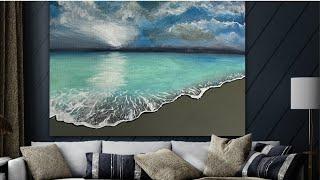 Uncover the Incredible Seascape Painting Hack with such simple colors.  #seascape #seascapepainting