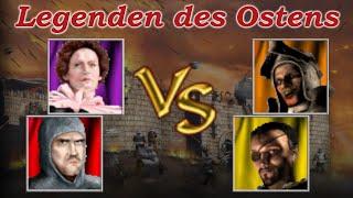 Raubritter + Schnecke vs Ratte + Schlange | Legenden des Ostens | Stronghold Crusader - KI Kämpfe