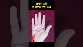 여기에 별 모양이 있다면 복권당첨의 행운이 있습니다 #손금 #재물운 #로또