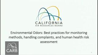 Environmental odors: monitoring methods, handling complaints & health risk assessment