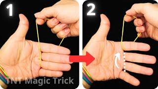 BEST Rubber Band Magic. Tutorial Cutting Fingers Trick that Everyone can do it. School  Trick.