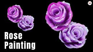 🟣3D Rose Painting | Acrylic Painting Lesson | One Stroke Painting | Decorative Art / VanishreeArt