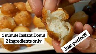 1 Minute INSTANT DONUTS - 2 ingredients only - Easy DONUTS recipe !