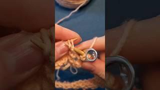 How to Knit the Eyelet Stitch in the Round: Step 2 #ravelry #knittingpatterns #knit #eyelet