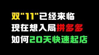 【运营干货】拼多多开店必学！！新手冲刺双十一，20天做到日销百单