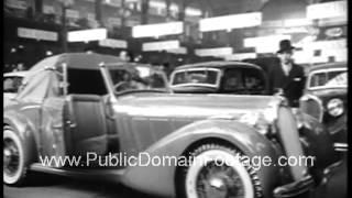 1938 Auto Show Paris France archival footage   www.PublicDomainFootage.com