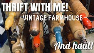 SO MANY VINTAGE FARMHOUSE FINDS! Thrift With Me & Thrift Haul! Indoor Flea Market