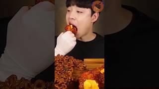 MUKBANG SATISFYING BIG BITES "Cheesy Sweet Fried Chicken" 