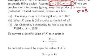 Chebyshev's inequality -- Example 1