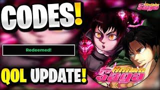 *NEW* All Working QOL UPDATE CODES FOR ANIME SAGA! ROBLOX ANIME SAGA CODES