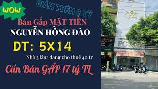 Mặt tiền NGUYỄN HỒNG ĐÀO, Phường 14, Tân Bình- Đối diện chợ Bàu Cát. DT: 5x14 Nhà 3 lầu