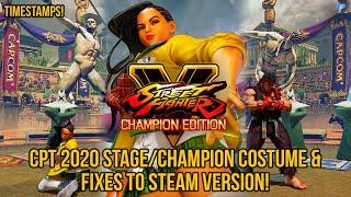 CPT2020 DLC Stage/Champion Costume & Steam Fixes! | SF5: Champion Edition Update 5.040 | Dani Plays