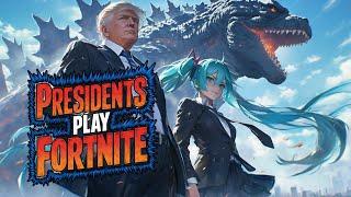 Epic Showdown: U.S. Presidents Tackle Fortnite's Godzilla Event!