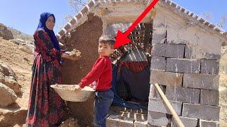"Widow Mother: Building a warm and safe shelter for children against the cold and storm"