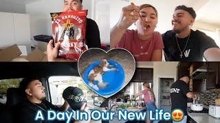 A DAY IN OUR NEW LIFE! | COOKING, GYM, SHOPPING |