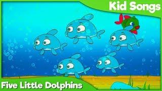 FIVE LITTLE DOLPHINS Song for Kids  Learning Numbers for Children 2019