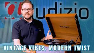 VINTAGE VIBES! Audizio Fremont Retro Vinyl Record Player Table Stand on Legs - Unboxing and Set Up!