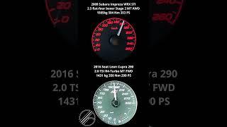 Subaru Impreza WRX STI 353 PS vs Seat Leon Cupra 290 PS 100-200 kmh