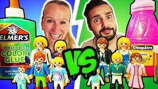 FAMILIE VOGEL vs SCHNÖSEL SLIME CHALLENGE Für was würden sie sich entscheiden? Kathi vs Kaan Schleim