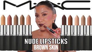 MAC Cosmetics NUDE lipsticks any good? on brown skin? Natural Lighting swatches