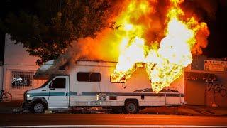 Massive RV Fire: Los Angeles