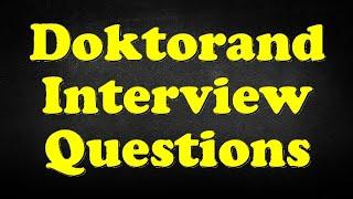 Doktorand Interview Questions