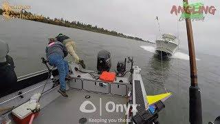 Fisherman Caught on Video Jumping into Water to Avoid Crash