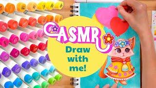 ASMR Ohuhu Markers + Colored Pencils ︎ Draw with me! (No Mid-Roll Ads)