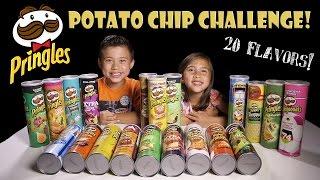 PRINGLES CHALLENGE! 20 Flavors! Extreme Potato Chip Tasting Contest!