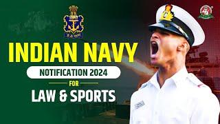 No Written  Direct SSB Interview -Indian Navy 2024 SSC Officer Notification | Sports & Law Entry