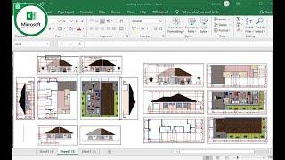 EXCEL TUTORIAL: THE MAKING OF SEMI-DETACHED HOUSE PLAN USING MICROSOFT EXCEL. PART 7