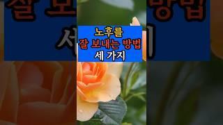 노후를 잘 보내는 방법3가지