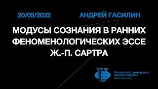 A.Gasilin on Consciousness in Early Sartre's works (Philosophy of Mind, RUDN University, 20/05/2022)