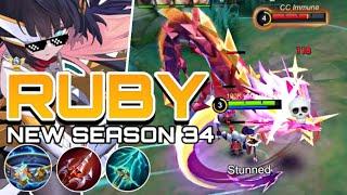 RUBY GAMEPLAY 2024 SEASON 34 | RUBY VS YU ZHONG | RUBY BEST BUILD? | EP.12 | ikanji | MOBILE LEGENDS