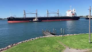 Ship Lignum Link coming into the Port of Newcastle