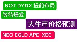 NOT DYDX 提前埋伏等待爆发！ NEO EGLD APE XEC  马上爆发？仓位布局 抓住大牛市！实现阶级跨越 梭哈是一种境界