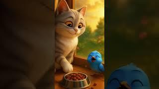 Angry Bird or Hungry Bird | The Cat and the Hungry Bird Story  #shorts