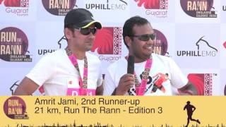 Amrit Jami, 2nd Runner-up (male), 21 kms, Run The Rann, 2016