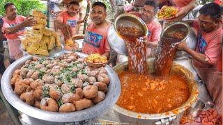 India’s Highest Selling Dahi Bara Aloo Dum | 100KG Aloo Dum Everyday | Puri Dham | Street Food India