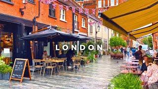 Beautiful RAINY Day in Chelsea London | London Walking Tour | RAIN ASMR