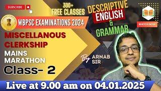 Class-2 | ENGLISH | WBPSC Miscellaneous Main & Clerkship Part-II | Arnab Sir | Note Book