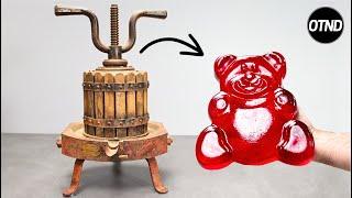 Antique Grape Press Restoration - I Made A Giant Gummy Bear with the Juice !