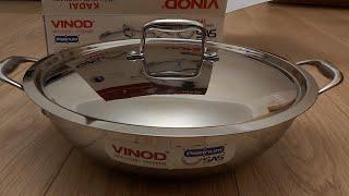 unboxing vinod stainless Steel kadai 32cm