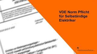 VDE Norm Pflicht Werkstattausrüstung für Selbständige Elektriker