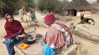 Very Unique Woman Village Life Pakistan | Desert Women Morning Routine | Culture of Pakistan