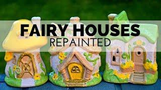 How to Repaint Dollar Store Fairy Houses with Outdoor Paint