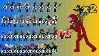 x1 Vs x2 Insane Kai Rider - All Swordwraths, Speartons, Magikills, Giant Bosses - Stick War Legecy